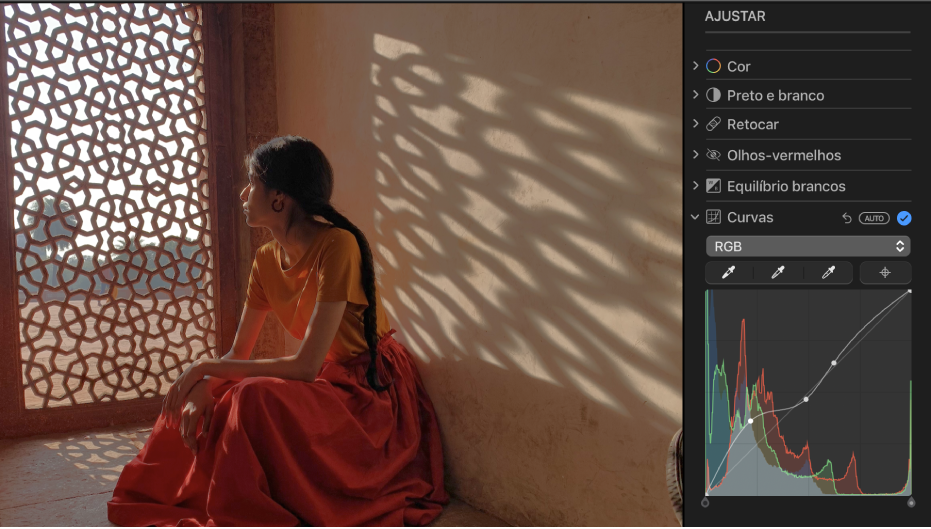 Uma fotografia depois dos ajustes das curvas.