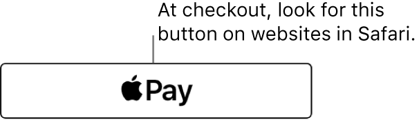 The button that appears on websites accepting Apple Pay for purchases.