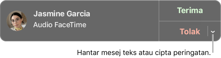 Klik anak panah di sebelah Menolak dalam pemberitahuan untuk menghantar mesej teks atau mencipta peringatan.