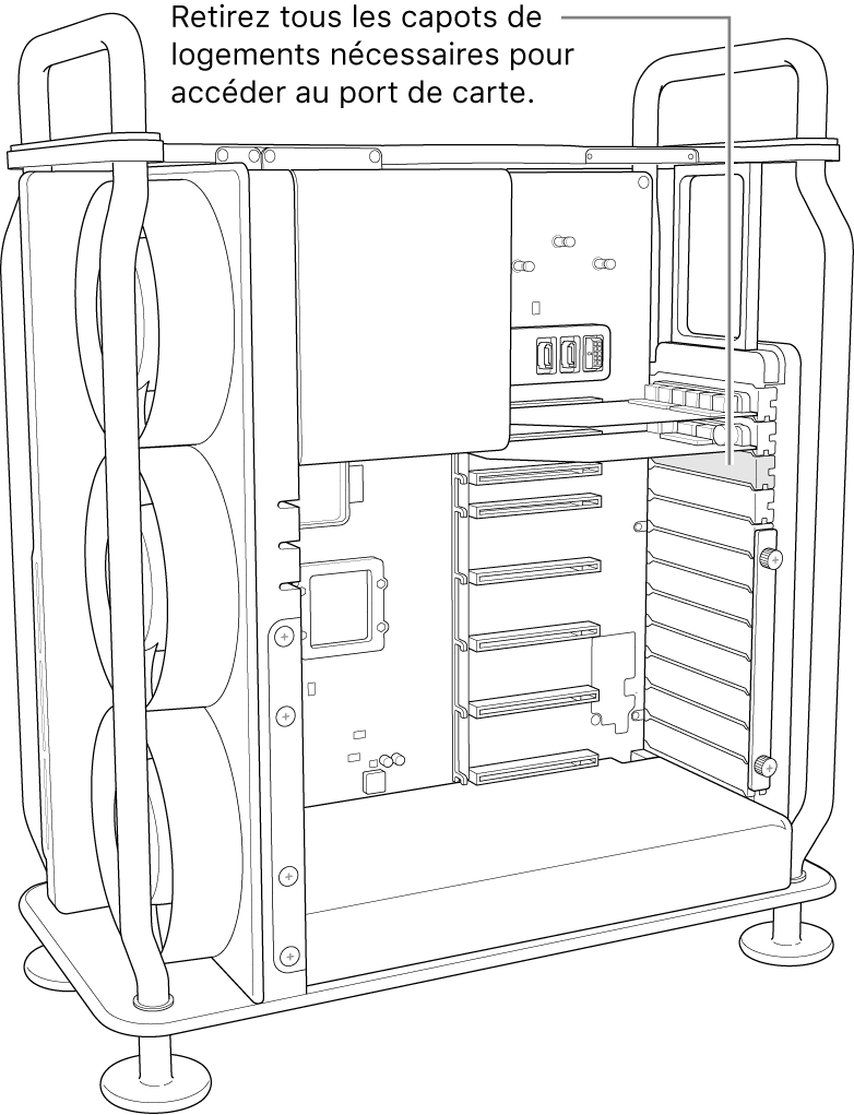 Retrait d’un cache de logement.