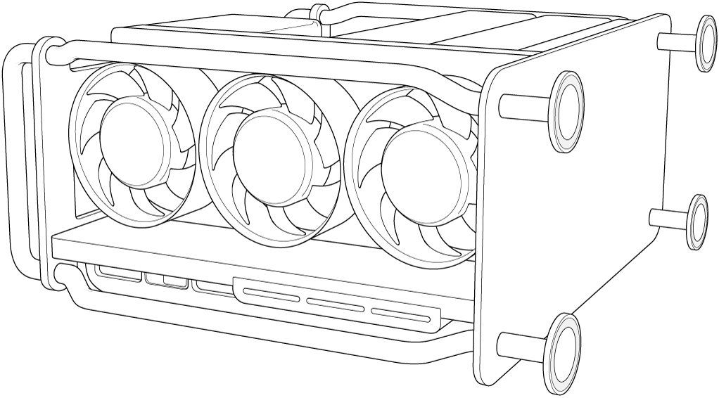 Mac Pro dators uz sāna.