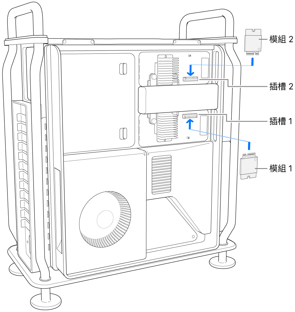 正在安裝兩個 SSD 模組。