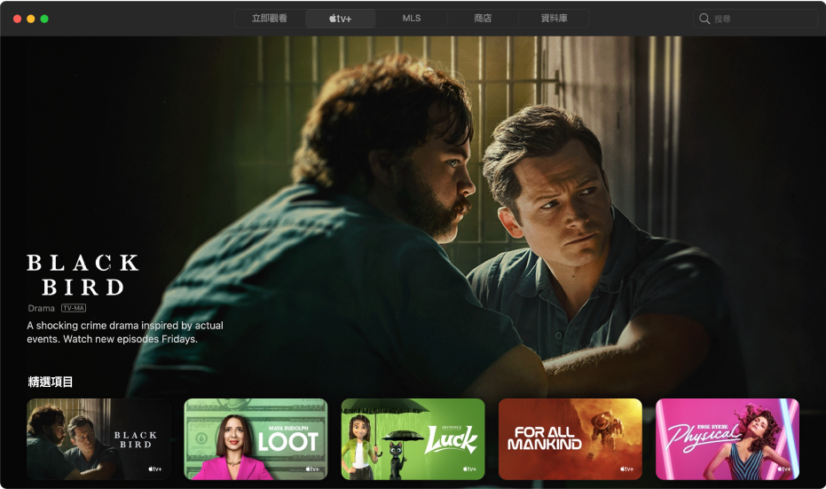 螢幕顯示 Apple TV+