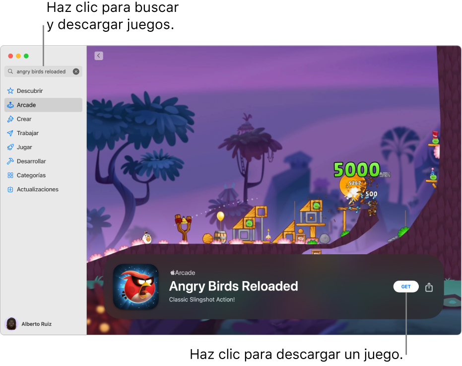 La página principal de Apple Arcade. Se muestra un juego muy conocido a la derecha.