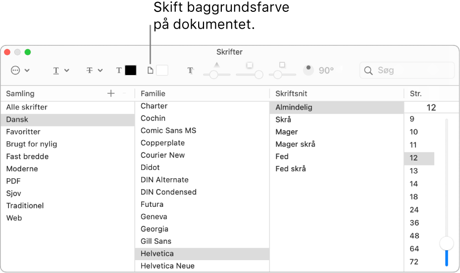 Skift baggrundsfarven på dit dokument.