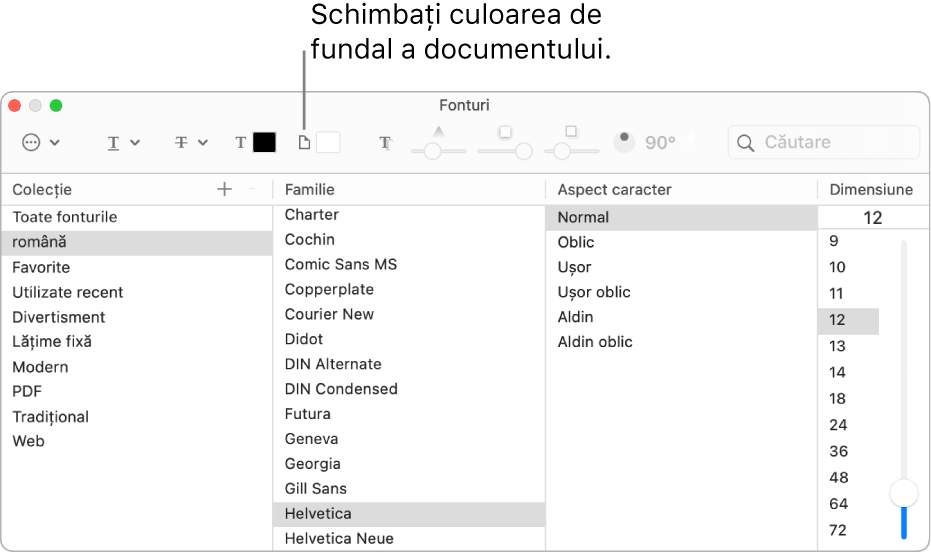 Schimbarea culorii de fundal a documentului dvs.