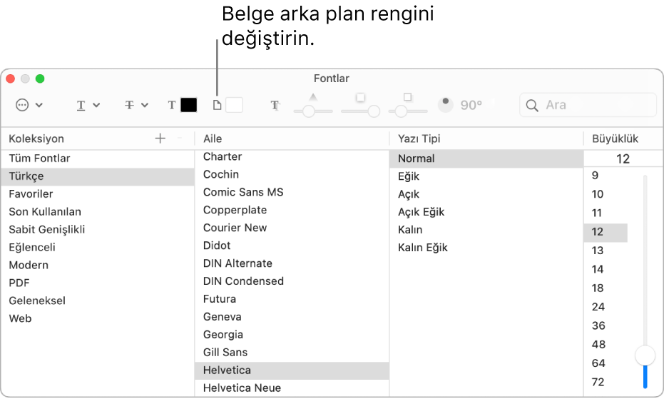 Belgenizin arka plan rengini değiştirin.