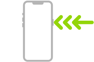 An illustration of iPhone with three arrows indicating triple-clicking the side button on the upper right.