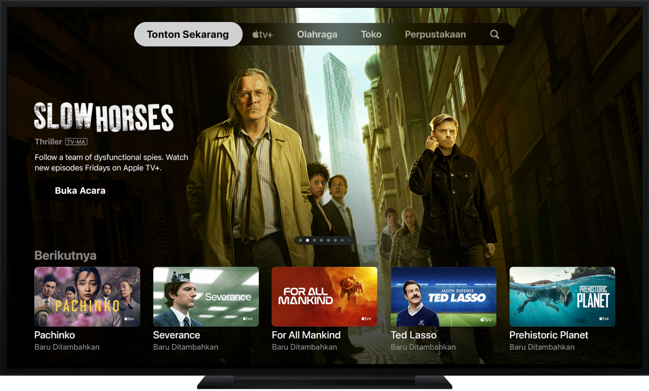 Apple TV menampilkan app Apple TV