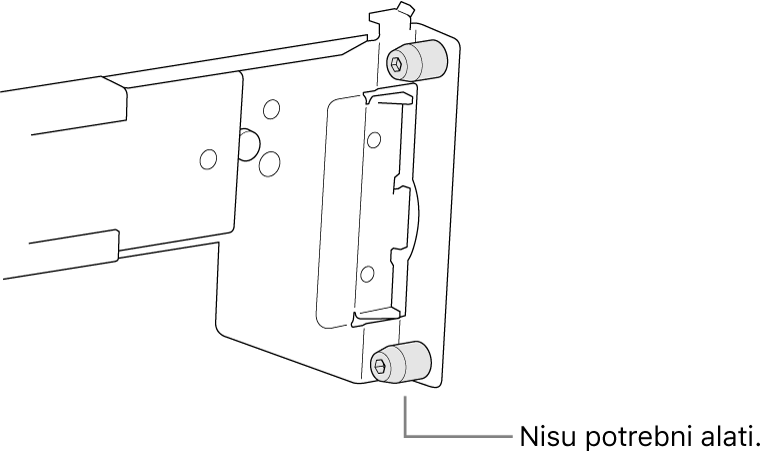 Sklop nosača koji je namješten u četvrtastu rupu.