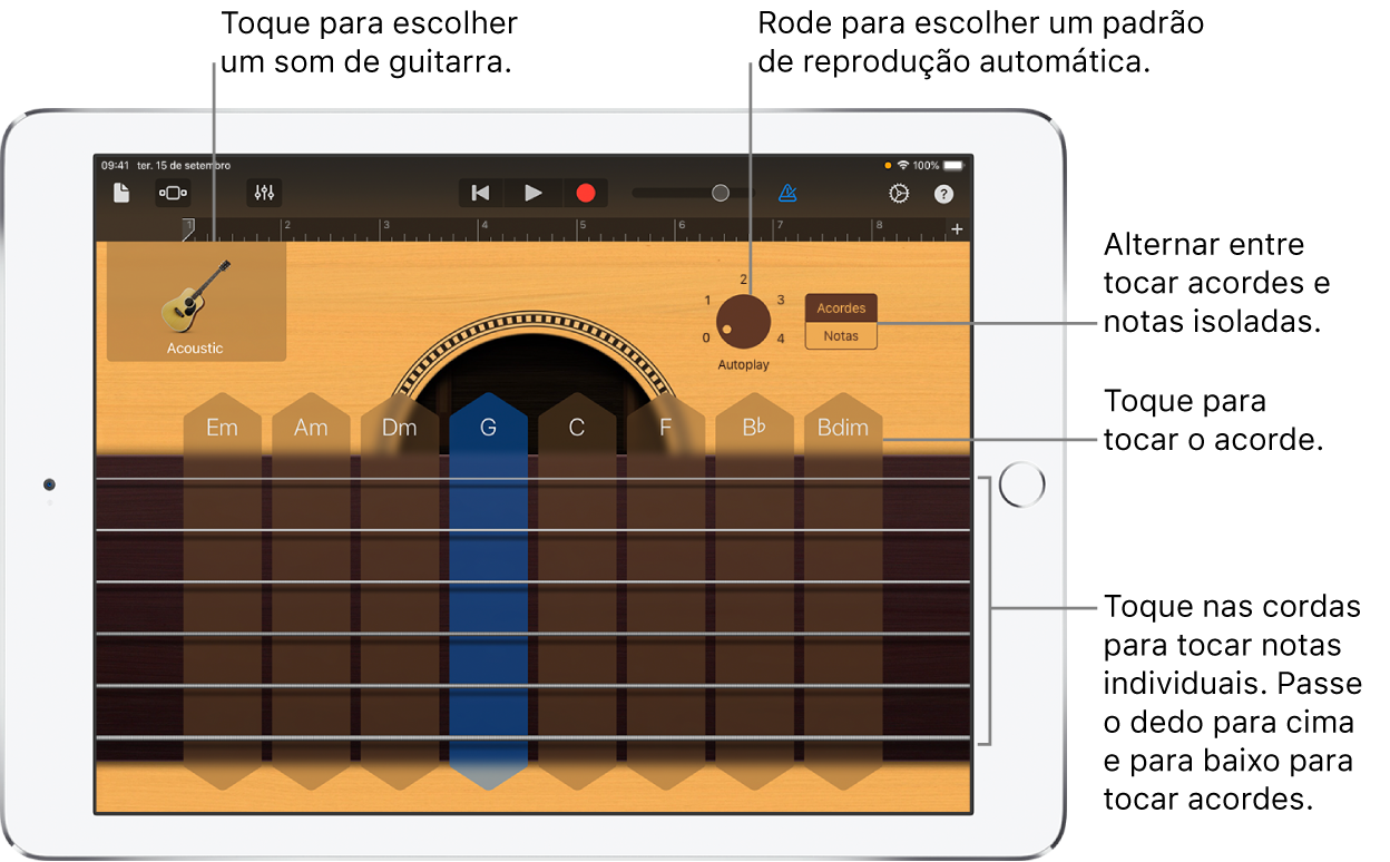 Instrumento táctil Guitarra