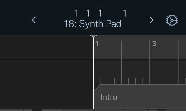 Figure. Ruler, playhead and marker under the control bar display.