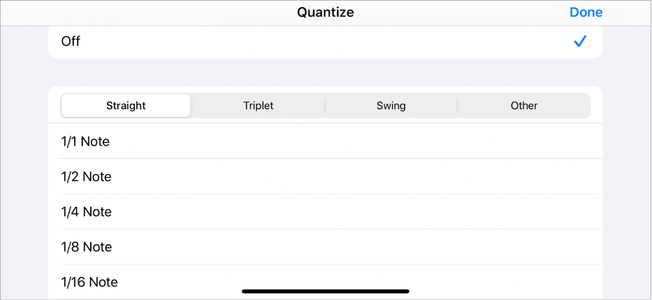 Cell Quantize menu.