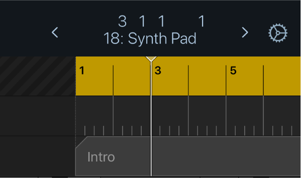 Figure. Cycle area underneath the control bar display.