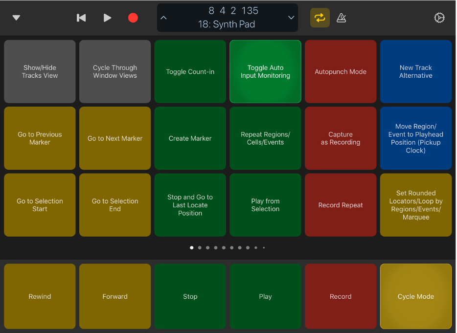 Figure. Key Commands view.