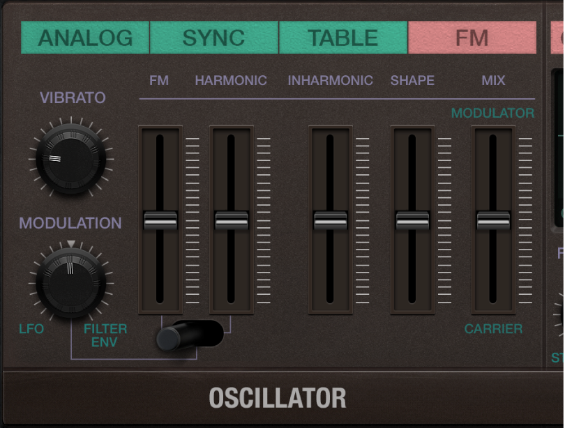 Abbildung. Parameter des Retro Synth FM-Oszillators