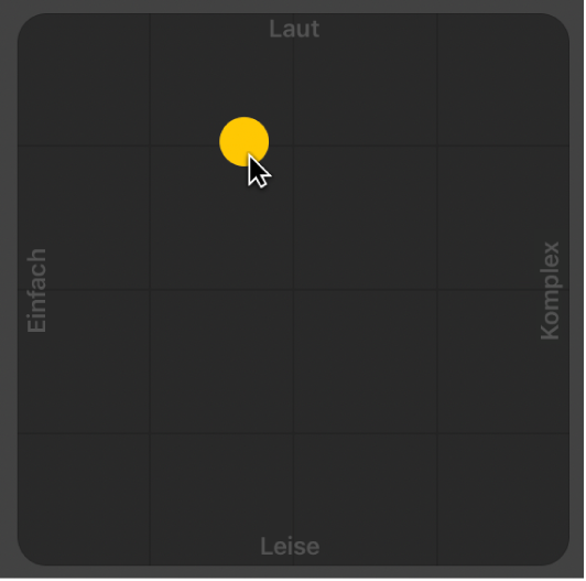 Abbildung. Bewegen des Puck im XY-Pad des Drummer-Editors