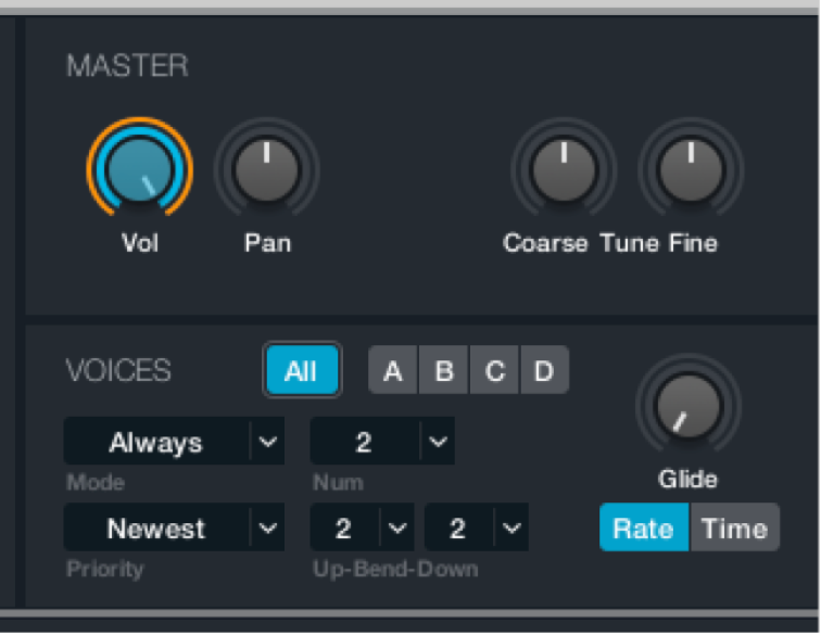 Figure. Master voice parameters.