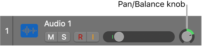 Figure. Track Pan/Balance knob.