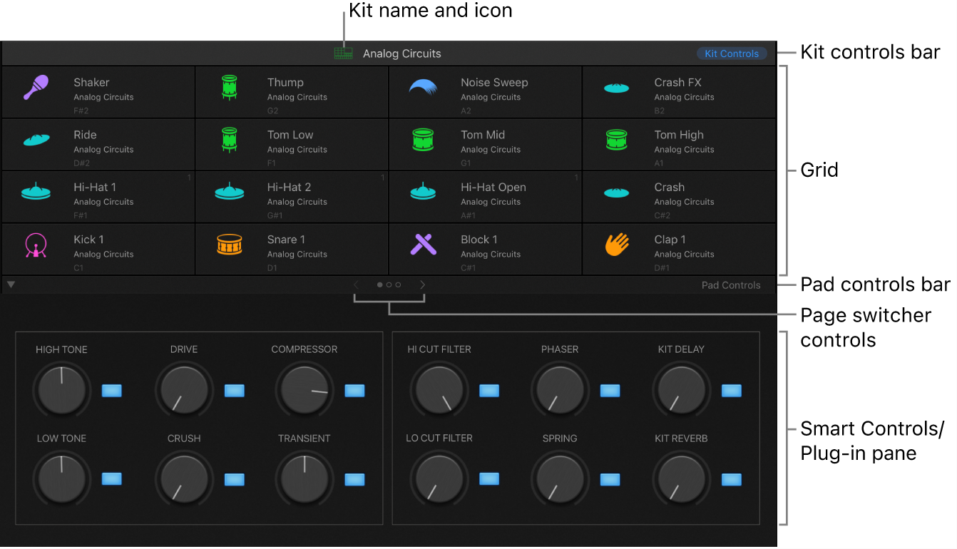 Figure. Drum Machine Designer interface.