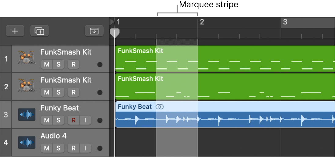 Figure. The marquee stripe in the ruler.