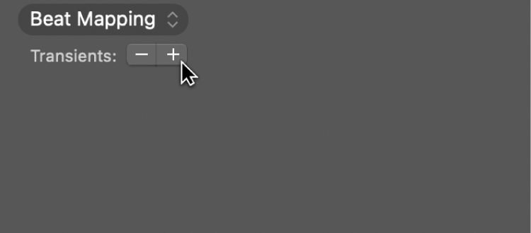 Figure. Beat Mapping track showing Minus and Plus buttons.