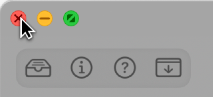 Figure. Mouse pointer hovering over the Close button.
