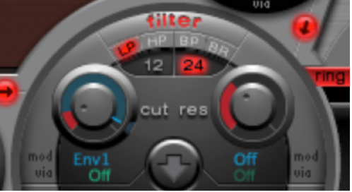 Figure. Ajustement de modulation LFO.