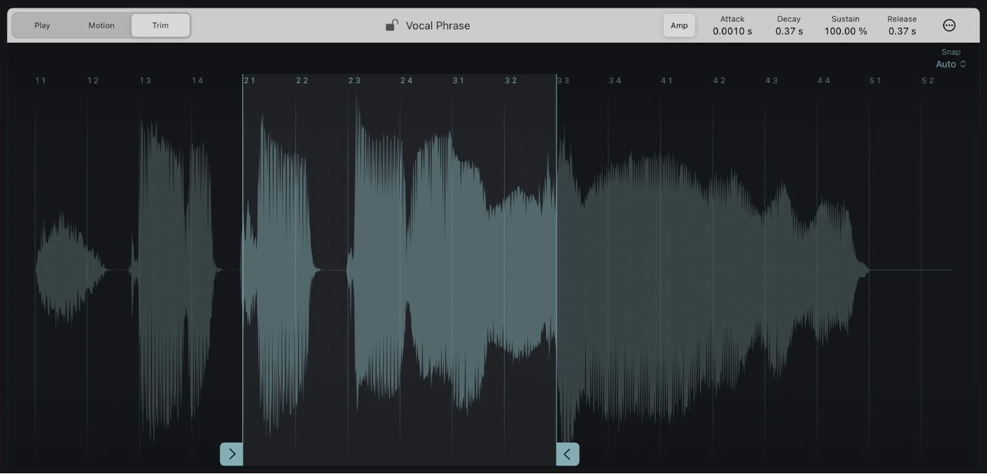 Abbildung. Sample Alchemy-Modus „Trim“.