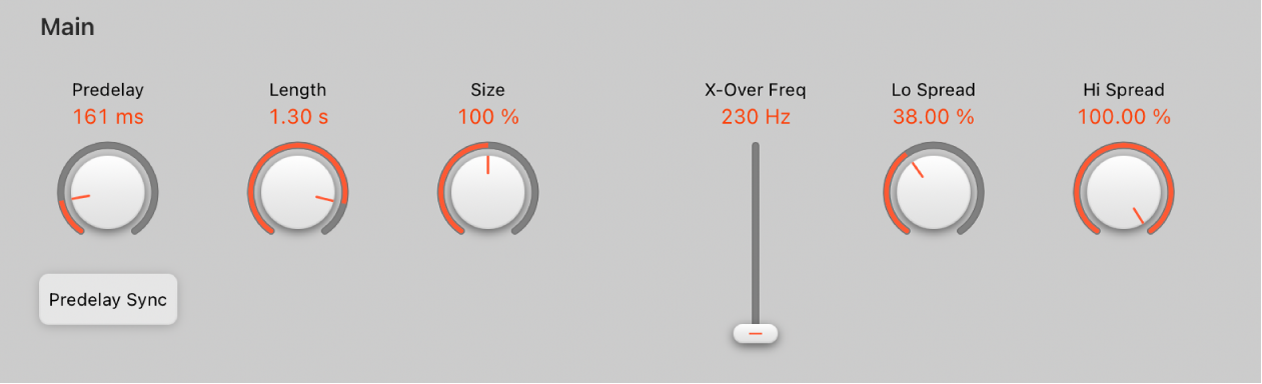 Abbildung. Hauptparameter von Space Designer