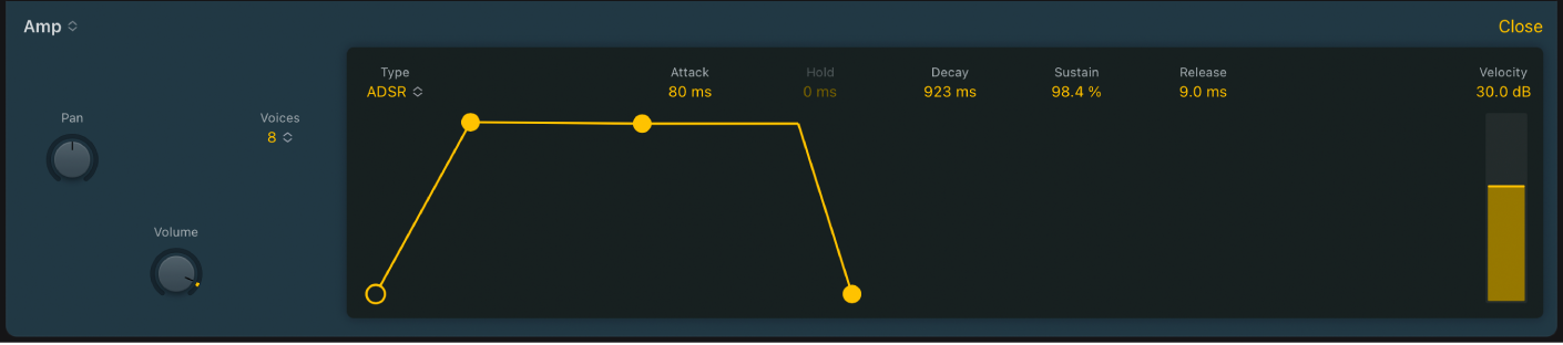 Abbildung. Amp-Parameter von Quick Sampler.