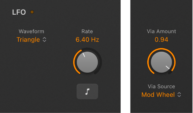 Abbildung. LFO-Parameter von Retro Synth.