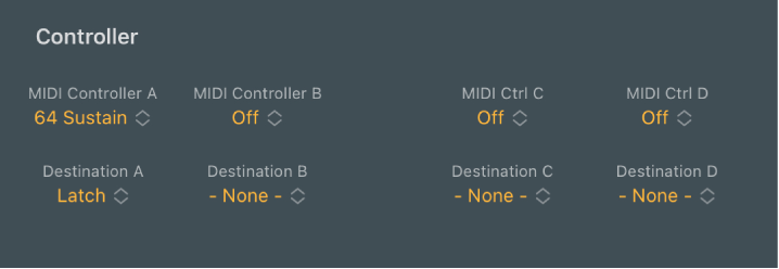Figure. Arpeggiator Controller parameters.