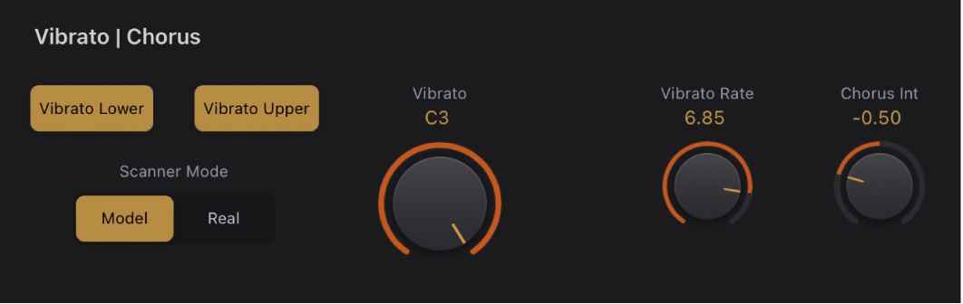 Figure. Scanner Vibrato and Chorus controls.