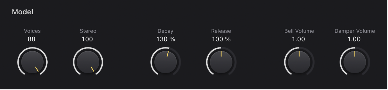 Figure. Vintage Electric Piano Model parameters.