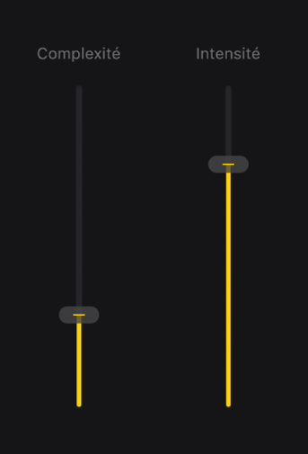 Figure. Curseurs Complexité et Intensité.