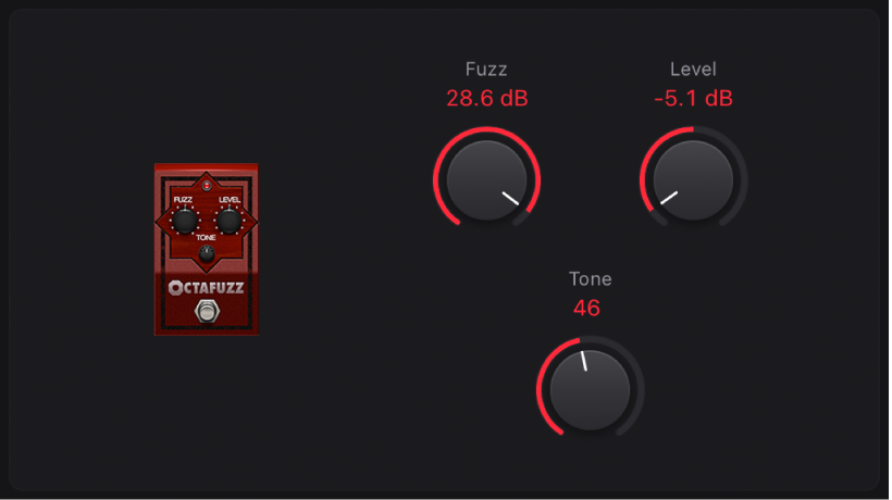 図。「Octafuzz」ストンプボックスウインドウ。