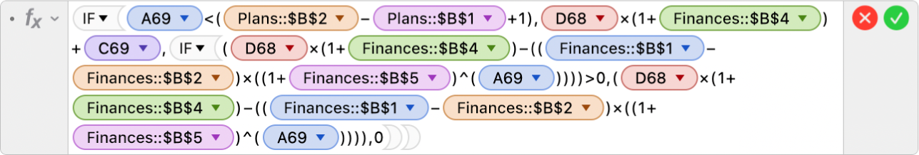 The Formula Editor, showing conditions and wild cards like < and ^ used with the IF function.