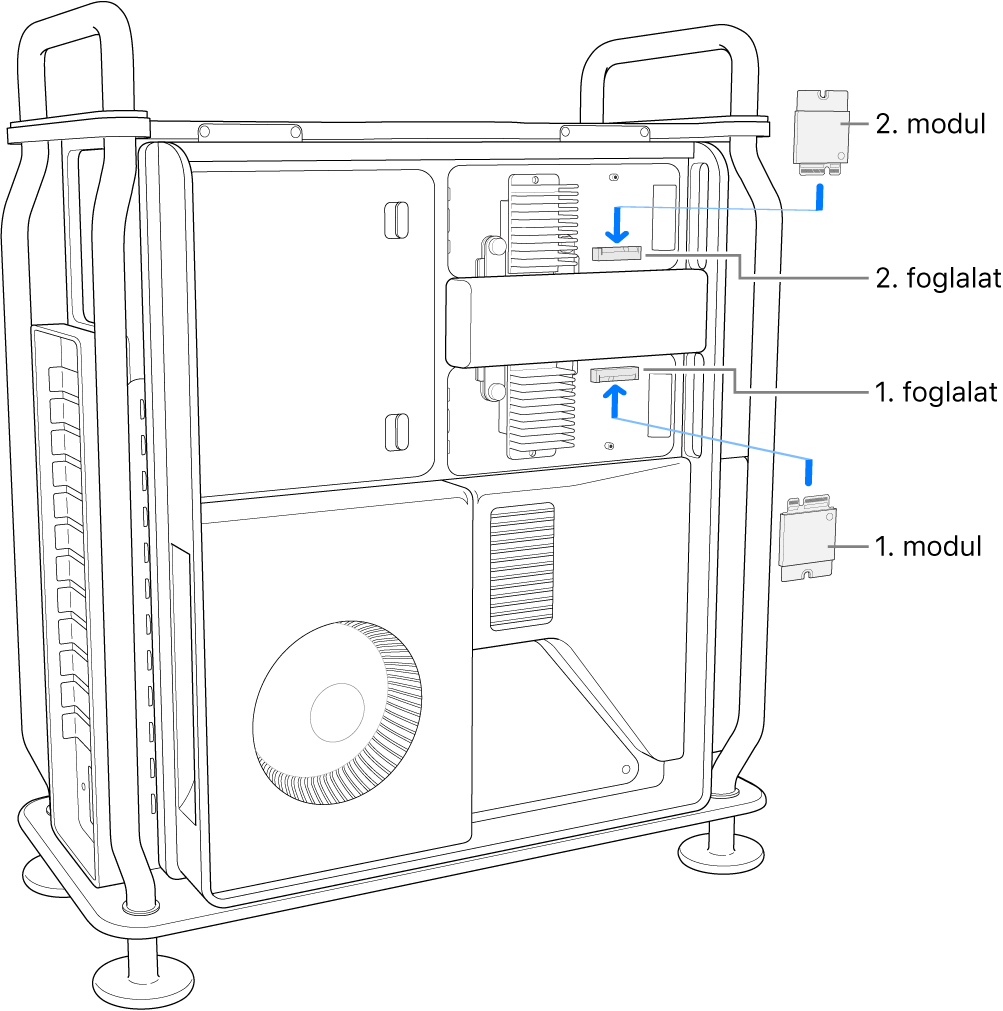 Két SSD-modul beszerelés közben.