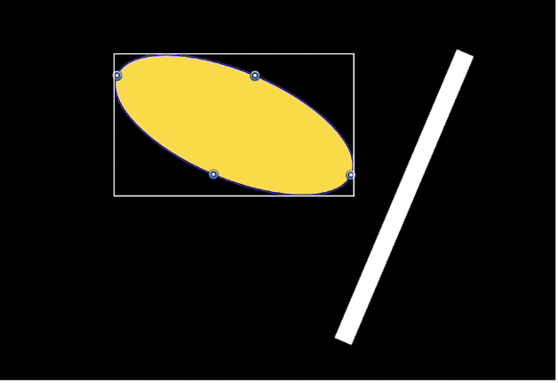 Canvas showing same two objects when the Align Tangents checkbox is selected