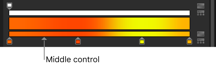 Editor de gradación con el control medio