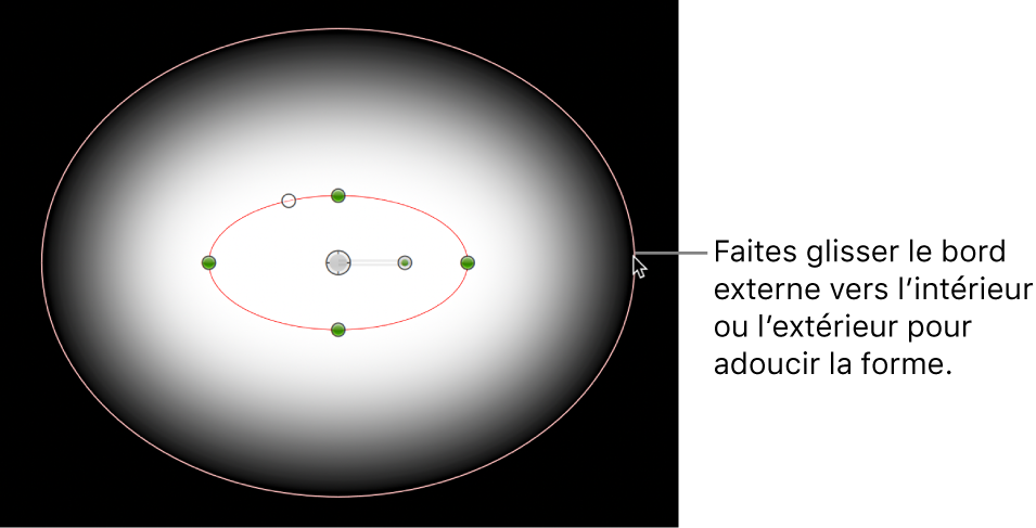 Glissement du bord externe d’un masque dans le canevas pour rendre son contour progressif