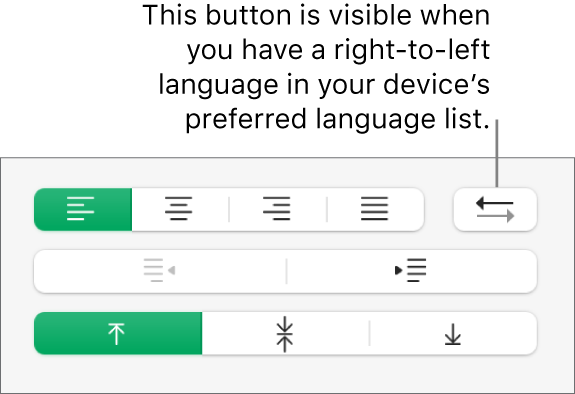 The Paragraph Direction button in the Alignment section of the Format sidebar.