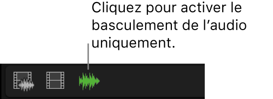 Le bouton de passage en mode audio uniquement affiché en surbrillance