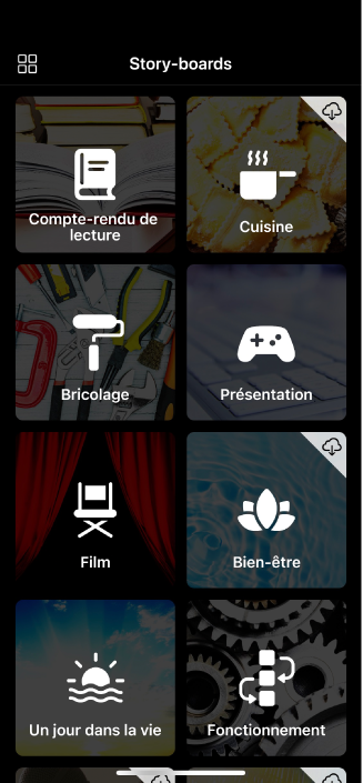 Options de story-board.