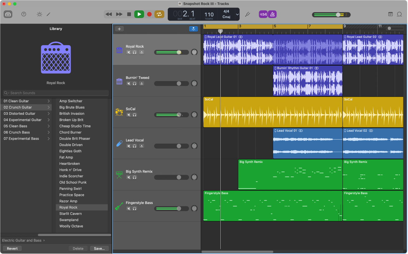 GarageBand project.