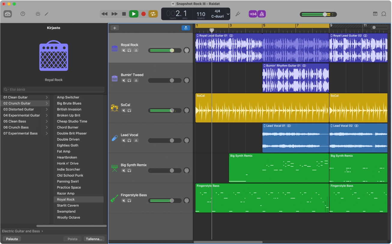 GarageBand-projekti.