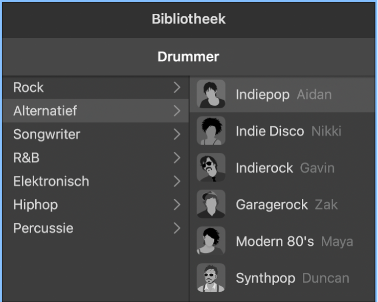 Infokaart in de Drummer-editor.