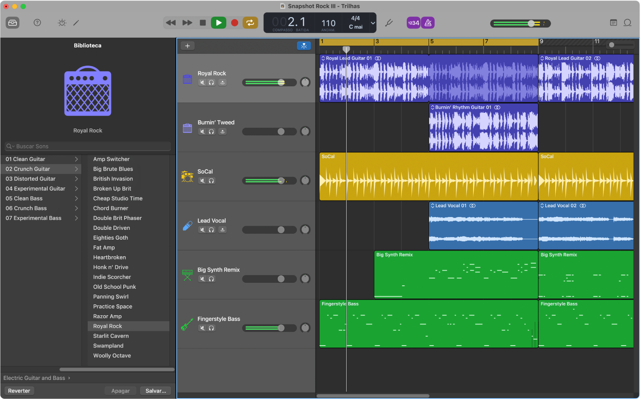 Projeto do GarageBand.