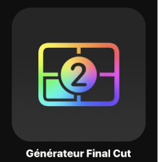 Icône de générateur Final Cut dans le navigateur de projets